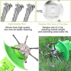 6 Inch Steel Wire Weed Brush Cutter Trimmer Head, Electric String Trimmer Replacement Head, for Electric Battery Powered Cordless String Trimmer, Weed Eater, Grass Trimmer Accessories