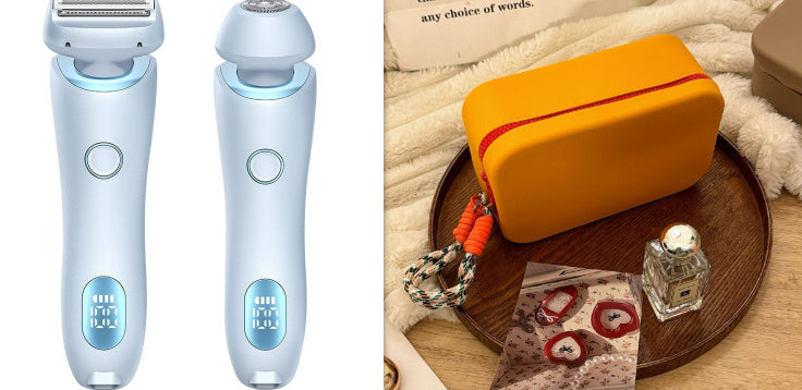 2 In 1 Hair Removal Epilator USB Rechargeable Trimmer Women Body Razor Face Leg