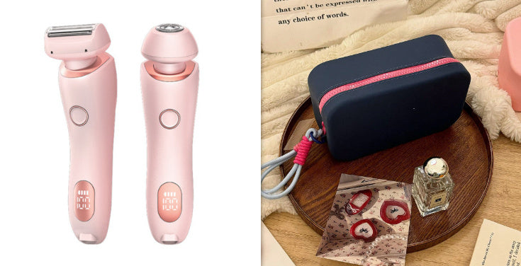 2 In 1 Hair Removal Epilator USB Rechargeable Trimmer Women Body Razor Face Leg