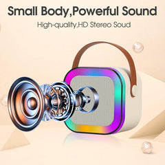 Mini Karaoke Machine with Microphone Sound System, Portable Karaoke Machine with 2 Wireless Microphones, Birthday Gifts for Girls and Children Aged 4-12, Family Gatherings(Cases & Covers)