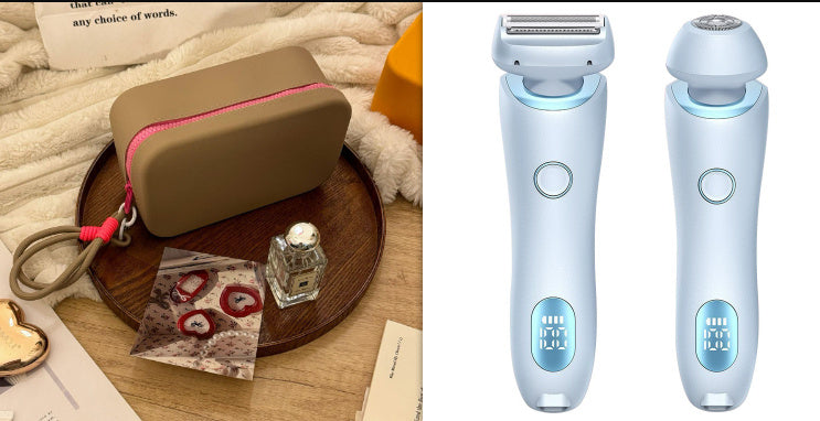2 In 1 Hair Removal Epilator USB Rechargeable Trimmer Women Body Razor Face Leg