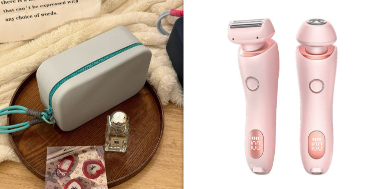 2 In 1 Hair Removal Epilator USB Rechargeable Trimmer Women Body Razor Face Leg