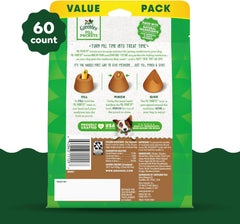 Pill Pockets for Dogs Large Size, Soft Dog Treats, with Real Peanut Butter, 15.8 Oz. Pouch (60 Treats)