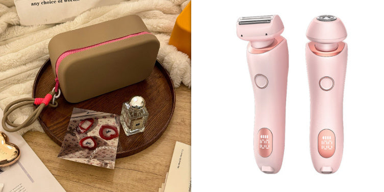 2 In 1 Hair Removal Epilator USB Rechargeable Trimmer Women Body Razor Face Leg