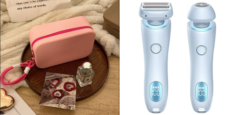 2 In 1 Hair Removal Epilator USB Rechargeable Trimmer Women Body Razor Face Leg