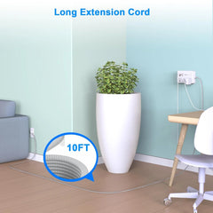Surge Protector Power Strip 10 Ft Braided Extension Cord with 6 Outlets 4 USB Ports(2 USB C) for College Dorm Room Essentials