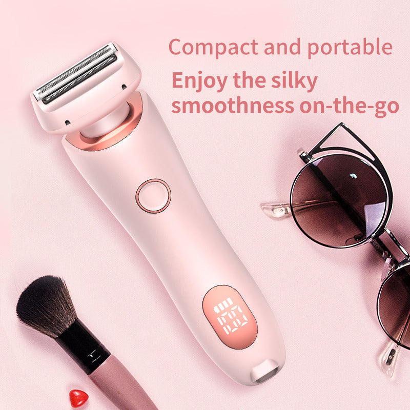 2 In 1 Hair Removal Epilator USB Rechargeable Trimmer Women Body Razor Face Leg