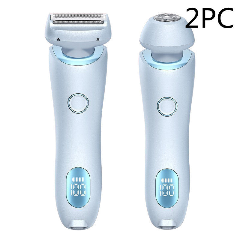 2 In 1 Hair Removal Epilator USB Rechargeable Trimmer Women Body Razor Face Leg