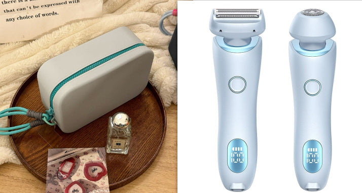 2 In 1 Hair Removal Epilator USB Rechargeable Trimmer Women Body Razor Face Leg