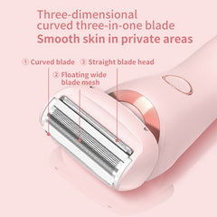 2 In 1 Hair Removal Epilator USB Rechargeable Trimmer Women Body Razor Face Leg