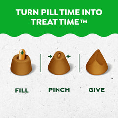 Pill Pockets for Dogs Large Size, Soft Dog Treats, with Real Peanut Butter, 15.8 Oz. Pouch (60 Treats)