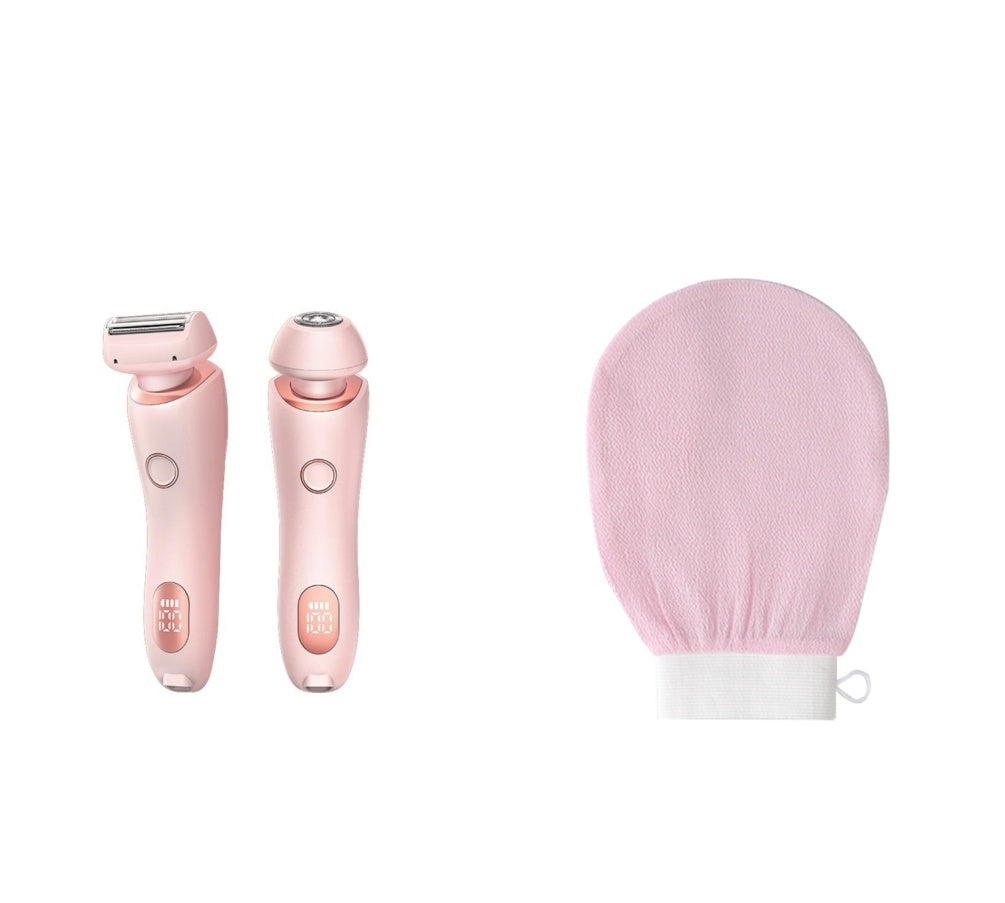 2 In 1 Hair Removal Epilator USB Rechargeable Trimmer Women Body Razor Face Leg