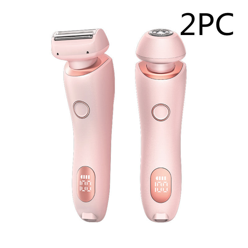 2 In 1 Hair Removal Epilator USB Rechargeable Trimmer Women Body Razor Face Leg